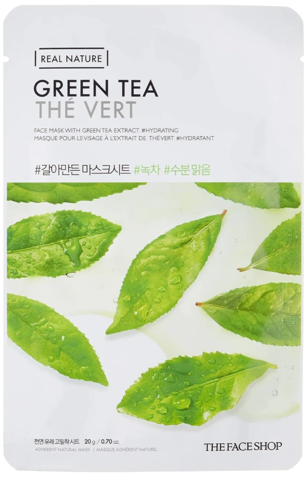 The Face Shop Real Nature Green Tea Sheet Mask: 20 g - 20 g
