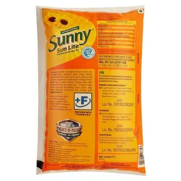 Sunny Sunny Sun Lite Refined Sunflower Oil: 860 g - 860g