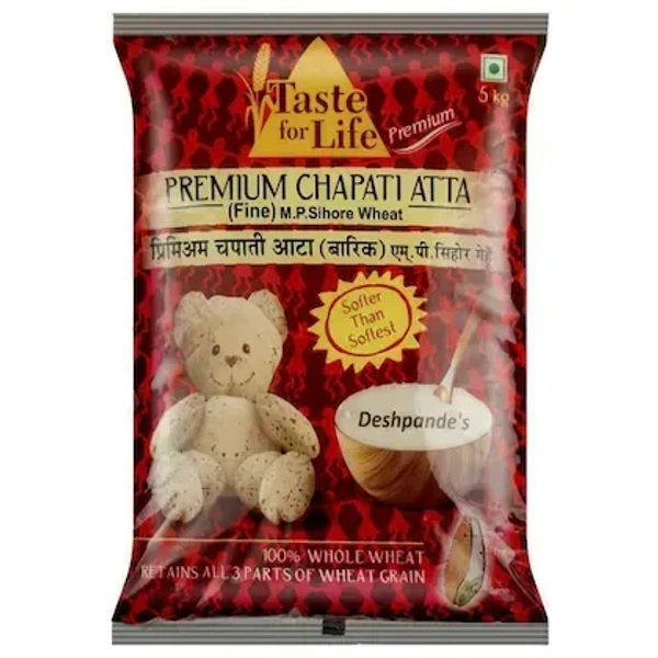 Taste For Life MP Sihore Chapati Fine Wheat Atta: 5 kgs - 5kg