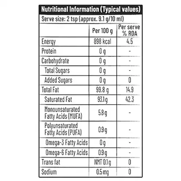  Tata Simply Better Tata Simply Better Cold Pressed Virgin Coconut Oil: 910 g - 1L