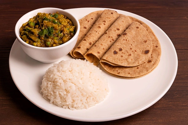 Bhaji + 4 Chapati Roti + Half Rice | ( Combo Meal )