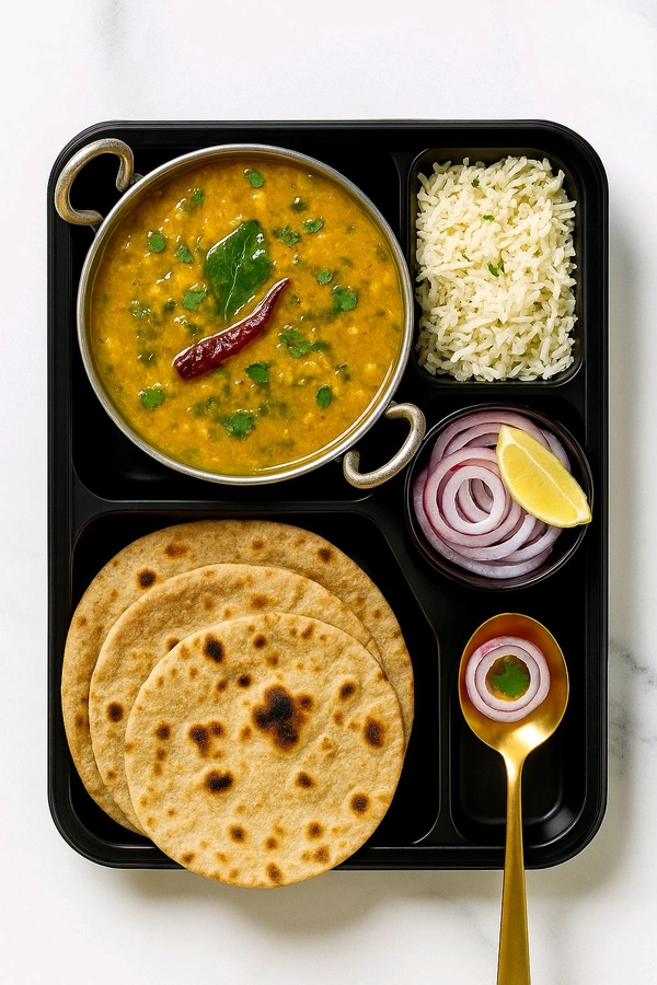 Dal Fry+ 3 Roti+ Half Rice ( Combo Meal )