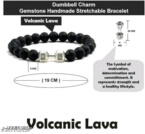 SBSONSCREATION Alloy Beads Silver Bracelet - Black, Free Size