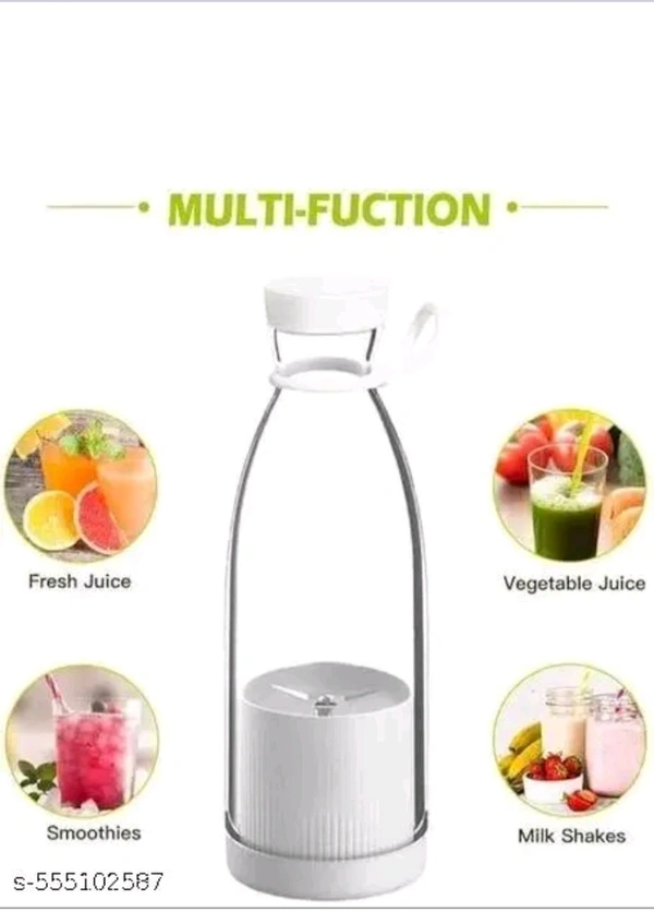 Portable Mini Blender Bottle β USB Rechargeable for Juice, Smoothies, Milkshakes & More - White, Free Size