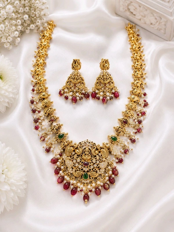 Nakshi Pink Beeds Long Haram