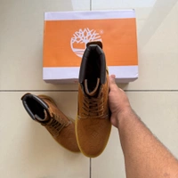 LEATHER TIMB BOOTS - UK 6