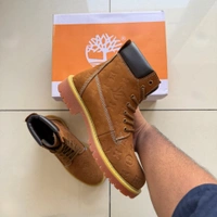 LEATHER TIMB BOOTS - UK 6