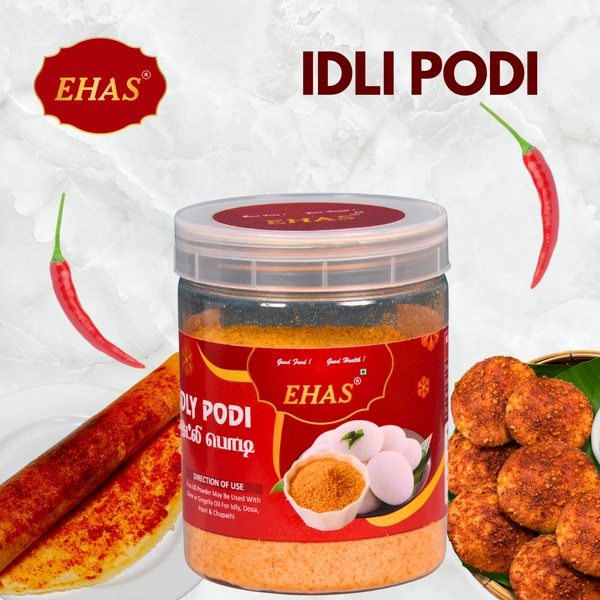 EHAS Idli Podi - 250g | Traditional Spice Blend | Gluten-Free | Rich in Protein & Fiber | 250g | Perfect for Idli, Dosa, Chapathi & More!