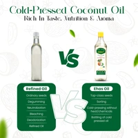 EHAS Premium Cold-Pressed Coconut Oil - 100% Pure, Natural, Unrefined | Rich in Taste & Nutrition | Ideal for Cooking, Hair Care, Skin & Oral Hygiene | No Chemicals, No Additives - 1000ML