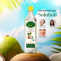 EHAS Premium Cold-Pressed Coconut Oil - 100% Pure, Natural, Unrefined | Rich in Taste & Nutrition | Ideal for Cooking, Hair Care, Skin & Oral Hygiene | No Chemicals, No Additives - 1000ML