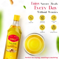 EHAS Cold-Pressed Groundnut Oil – 100% Pure, Unrefined & Chemical-Free | Rich in Vitamin E, Omega-6 & Antioxidants | Ideal for Frying, Roasting & Heart Health | No Trans Fat, No Preservatives - 1000ML