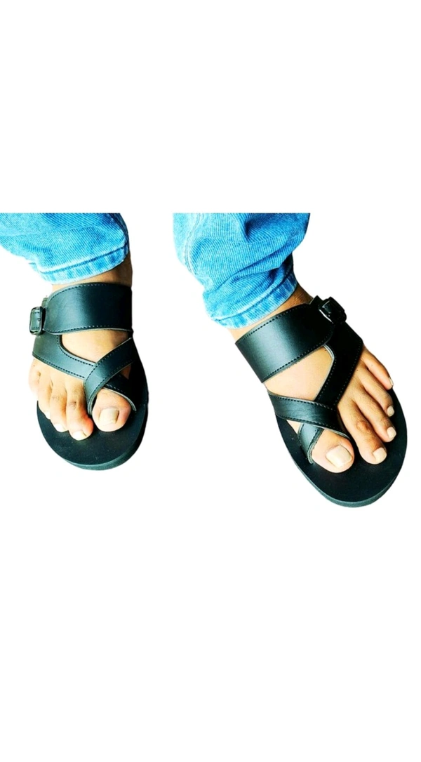 MyChetan Mens Stylish Slippers Black Color, Durable Sole, All-Day Comfort, Waterproof, F3 Slipper For ₹210 - Black, 6