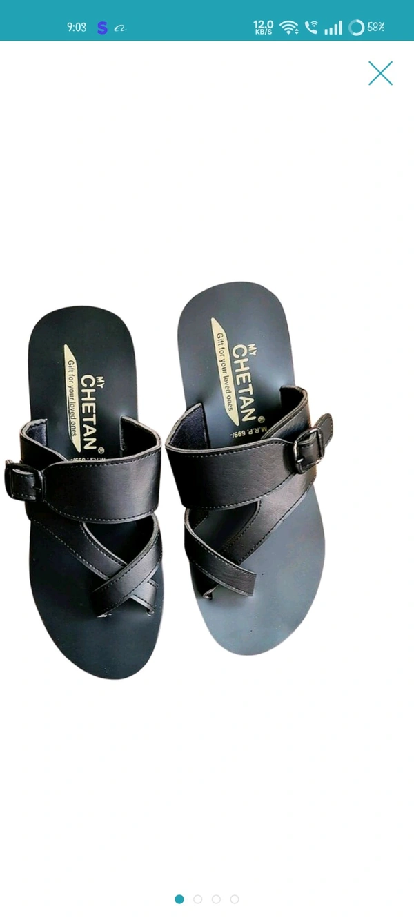 MyChetan Mens Stylish Slippers Black Color, Durable Sole, All-Day Comfort, Waterproof, F3 Slipper For ₹210 - Black, 7