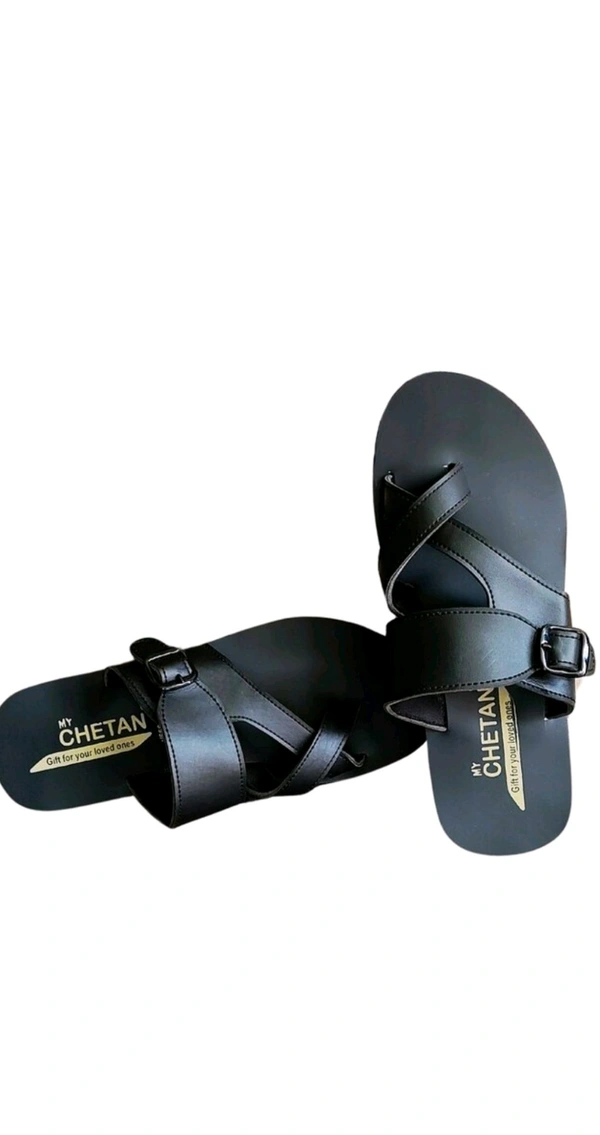 MyChetan Mens Stylish Slippers Black Color, Durable Sole, All-Day Comfort, Waterproof, F3 Slipper For ₹210 - Black, 9