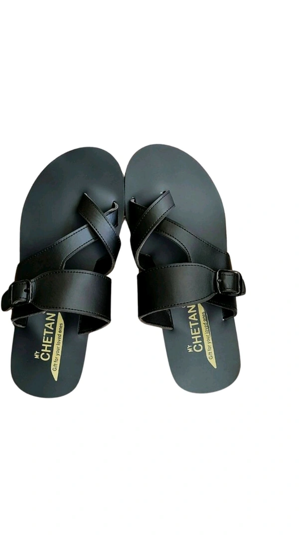 MyChetan Mens Stylish Slippers Black Color, Durable Sole, All-Day Comfort, Waterproof, F3 Slipper For ₹210 - Black, 9