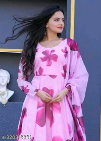 🌸 Product Name:
Women's Stylish Floral Printed Long Gown with Dupatta
- Magenta / Fuchsia, M