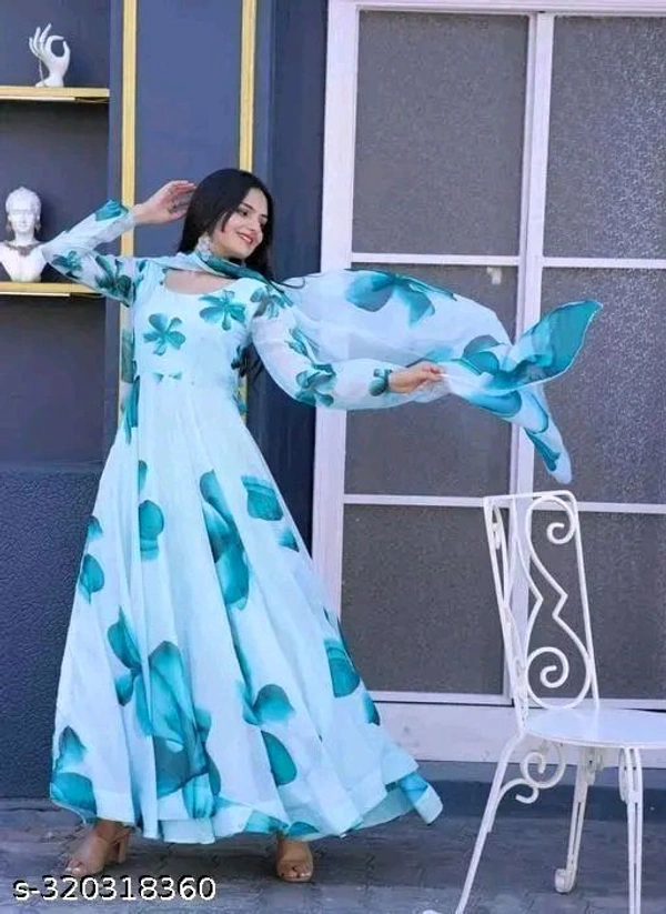 🌸 Product Name:
Women's Stylish Floral Printed Long Gown with Dupatta
- Magenta / Fuchsia, S