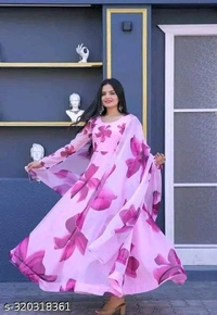 🌸 Product Name:
Women's Stylish Floral Printed Long Gown with Dupatta
- Magenta / Fuchsia, S