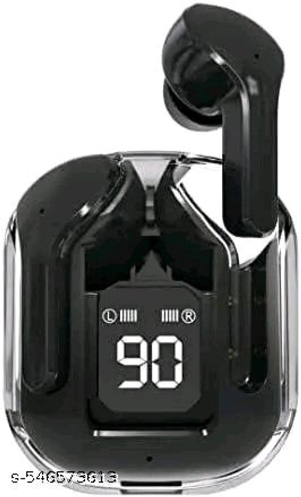 GWALBROS ULTRA PODS, AIRPODS with 40 Hours Playback and transparent Display_2 Bluetooth Gaming Headset (BLACK, In the Ear) - Black