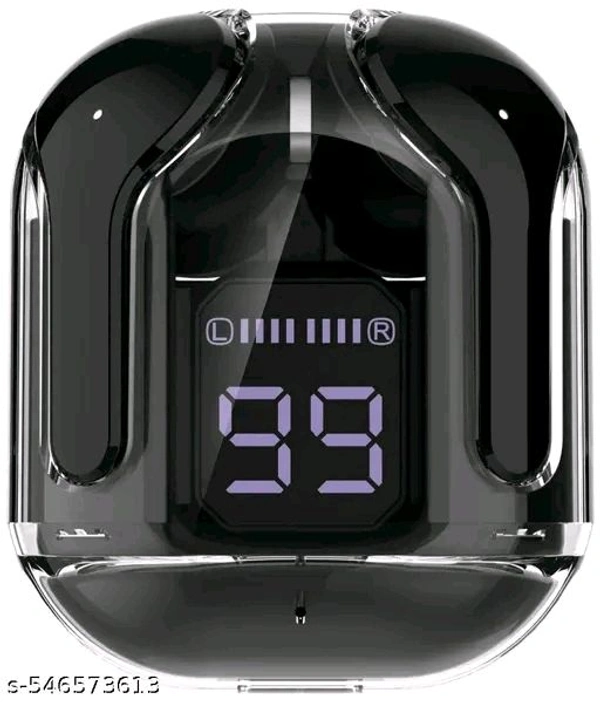 GWALBROS ULTRA PODS, AIRPODS with 40 Hours Playback and transparent Display_2 Bluetooth Gaming Headset (BLACK, In the Ear) - Black