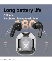 GWALBROS ULTRA PODS, AIRPODS with 40 Hours Playback and transparent Display_2 Bluetooth Gaming Headset (BLACK, In the Ear) - Black