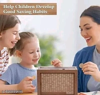 Kishucraft Designer Money Saving Piggy Bank (Gullak_02) (17 cm X 24 cm, Brown)