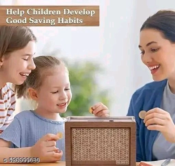 Kishucraft Designer Money Saving Piggy Bank (Gullak_02) (17 cm X 24 cm, Brown)