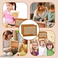 Kishucraft Designer Money Saving Piggy Bank (Gullak_02) (17 cm X 24 cm, Brown)