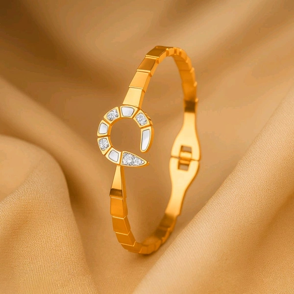 Golden Serpent Open-Style Designer Bracelet ( Premium Metal Bracelet )