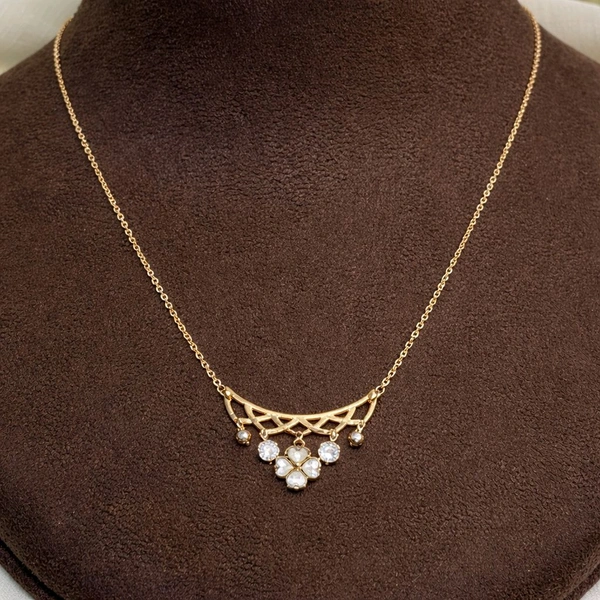 Golden Lattice Floral Pendant Necklace ( Premium Pendant Chain ) 