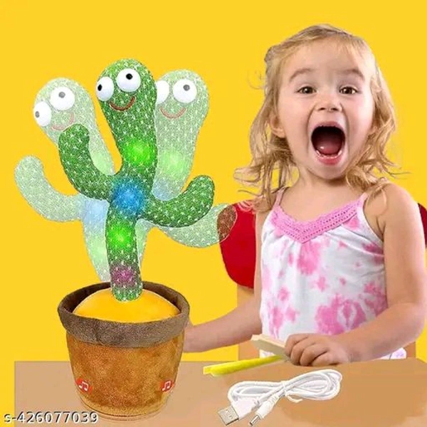 Dancing Cactus Toy for Kids ,  Talking Singing Children Baby Plush Electronic Toys Voice Recording Repeats What You Say LED Lights