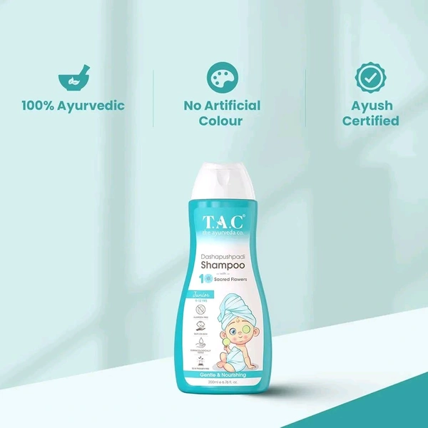 T.A.C the Ayurveda TAC - The Ayurveda Co. Dashapushpadi Ayurvedic Baby Shampoo For Hair Wash, Anti-fungal, Hair Growth with 100% Natural Ingredients, All Hair Types, 200ml