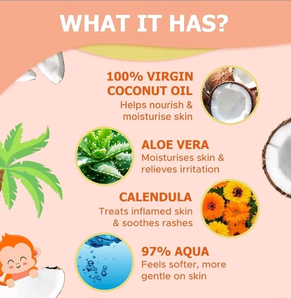 FREE HOME 🏡 DELIVERY 🚚 Coco Soul Moisturising Baby Wipes Nourished with Cold Press Virgin Coconut Oil | Aloe Vera | Mineral Oil & Silicone Free | From the Makers of Parachute Advansed (72 Wipes)