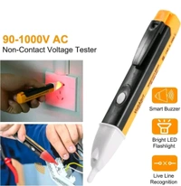AC voltage Line Tester With Buzer And Led Torch Light Digital Voltage Tester - Web Orange, Free