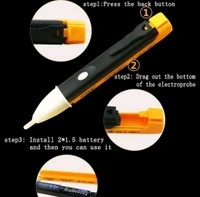 AC voltage Line Tester With Buzer And Led Torch Light Digital Voltage Tester - Web Orange, Free