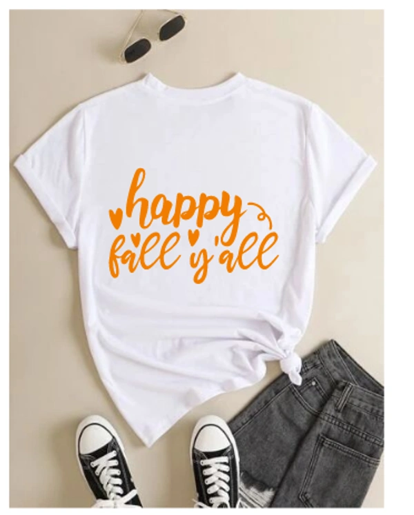 "Happy Fall Y’all" TShirt - M, Pink