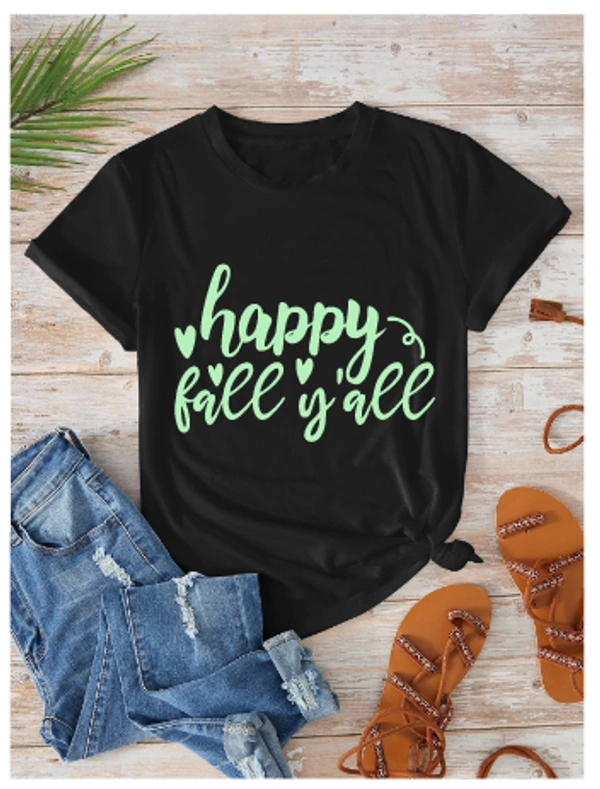 "Happy Fall Y’all" TShirt - M, Pink