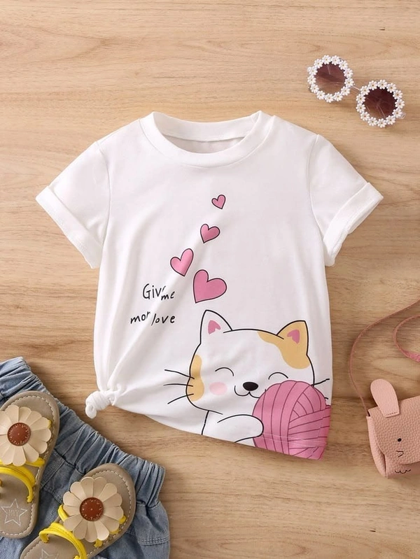 "Love Cat" Graphic Tee - L, Black