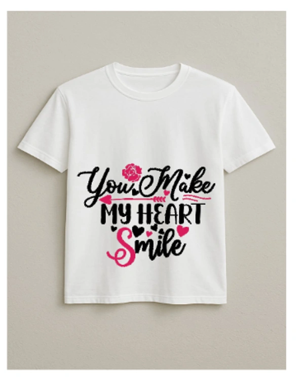 You Make My Heart Smile Tshirt  - M, Pink