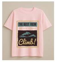 The Best View Motivational Climb Tshirt  - S, White