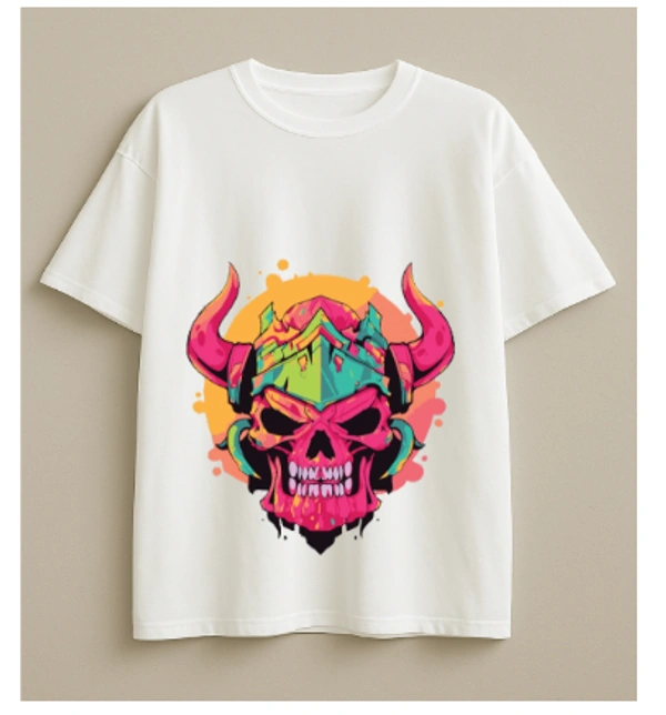 Neon Skull Warrior Tshirt Unique design - L, Black