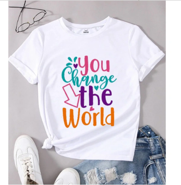 "You Change the World" Tshirt  - L, Pink