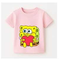Sponge Bob Love Kids Tshirt - M, Pink