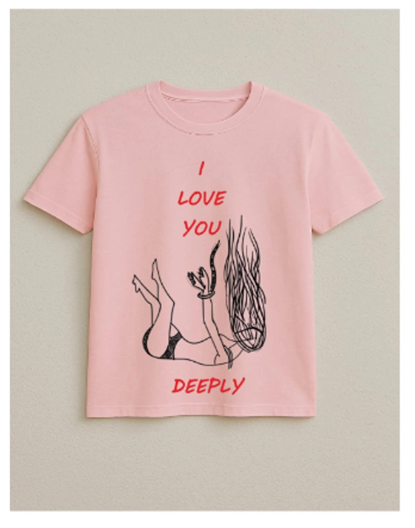 I Love You Deeply” Artistic Tshirt - S, White