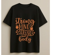 "Strong Mind, Strong Body" Fitness Tshirt - M, Pink
