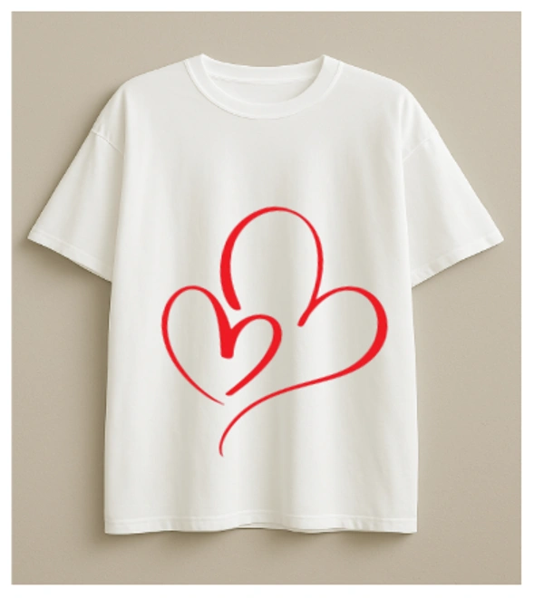 Twin Hearts Tshirt - M, Pink