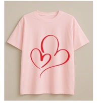 Twin Hearts Tshirt - M, Pink