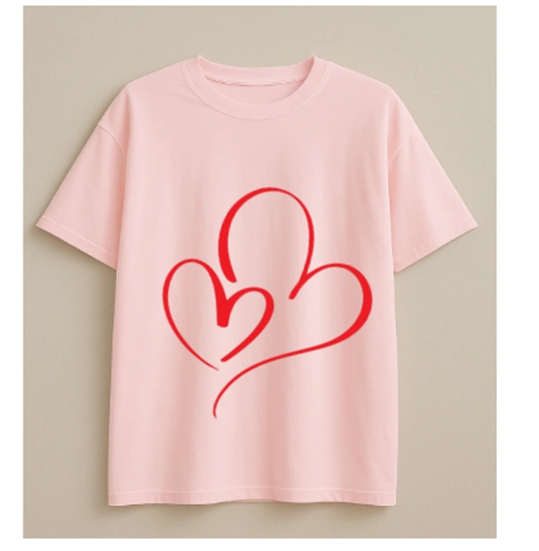 Twin Hearts Tshirt - M, Pink