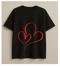 Twin Hearts Tshirt - M, Pink