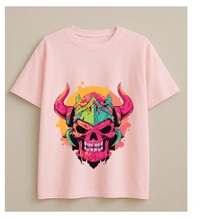 Neon Skull Warrior Tshirt Unique design - L, Black